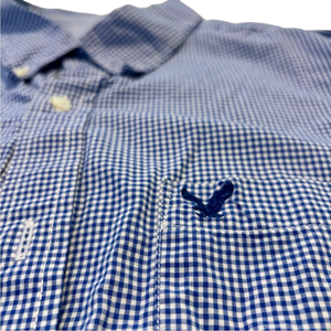 American Eagle XL Classic Fit Blue Plaid Button-Down Shirt